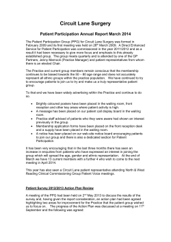 PPG Report March 2014 - Circuit Lane Surgery