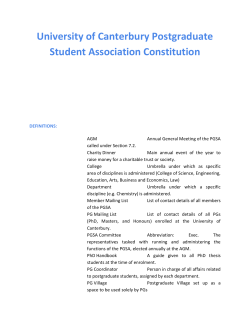University of Canterbury Postgraduate Student Association