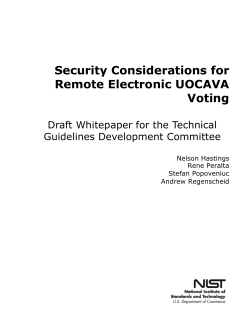Security Consideration for Remote Electronic UOCAVA Voting