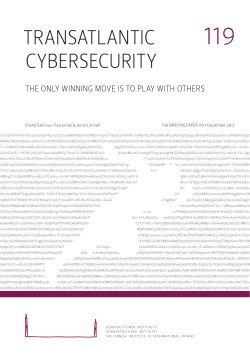 Transatlantic cybersecurity: The only winning move is to play with