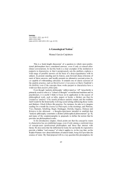 A Genealogical Notion - Universitat de Barcelona