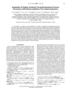 Assembly of Highly Ordered Three-Dimensional Porous Structure