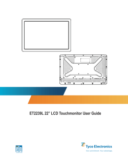 Elo Touchmonitor User Guide for 2239L 22" LCD Open
