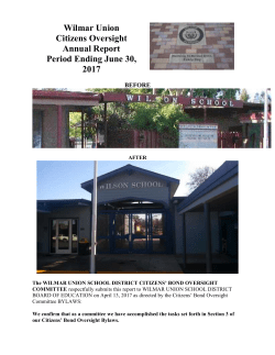 Annual Bond Oversight Report - Wilson Elementary School