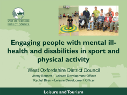Engaging People With Mental Ill Health And Disabilities In Sport And
