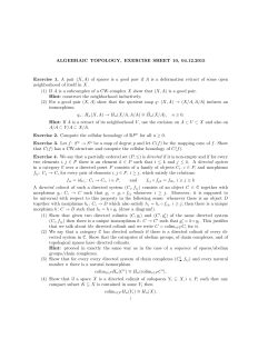 ALGEBRAIC TOPOLOGY, EXERCISE SHEET 10, 04.12.2015