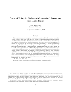Optimal Policy in Collateral Constrained Economies (Job Market
