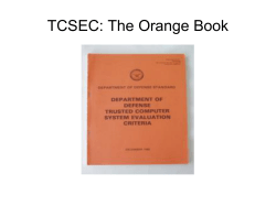 TCSEC: The Orange Book