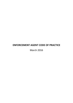 Enforcement Agent Code of Practice 2016