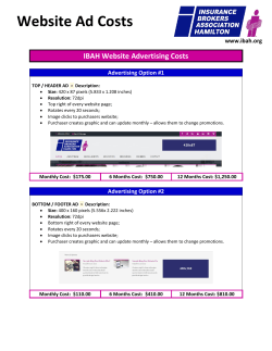 Website Ad Costs IBAH Website Advertising Costs