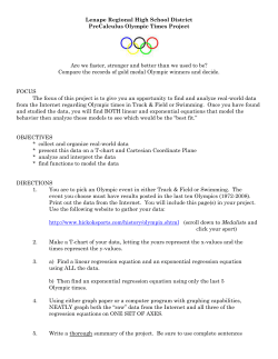 Olympic Times Project Rubric