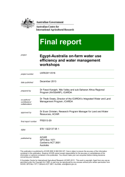 Egypt - ACIAR