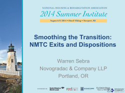 Smoothing the Transition: NMTC Exits and Dispositions