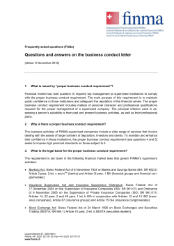 Questions and answers on the business conduct letter