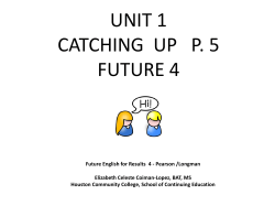 PRE-UNIT GETTING STARTED Welcome to Class