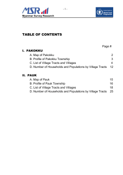 Migration Survey in the Dry Zone