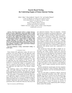 Search&ndash;Based Testing, the Underlying Engine of Future Internet