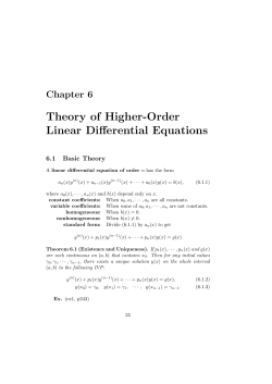Theory of Higher-Order Linear Differential Equations