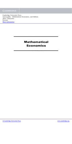 Mathematical Economics, 2nd Edition Akir - Beck-Shop
