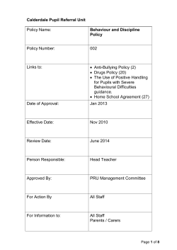 Behaviour Support Service - Calderdale Pupil Referral Unit