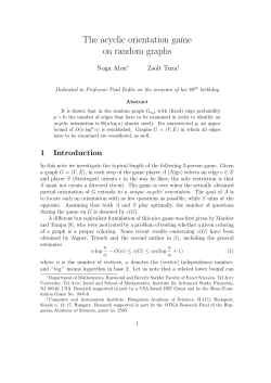 The acyclic orientation game on random graphs, Random Structures