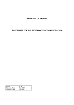 Probation - the University of Salford
