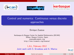 Control and numerics: Continuous versus discrete approaches