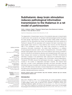 Subthalamic deep brain stimulation reduces pathological