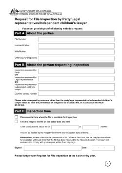 Request for File Inspection - Federal Circuit Court of Australia