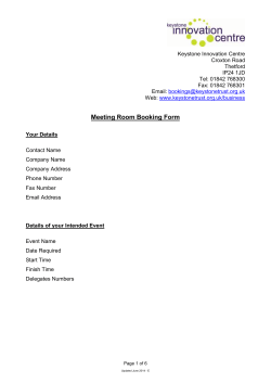 Booking Form - Keystone Development Trust