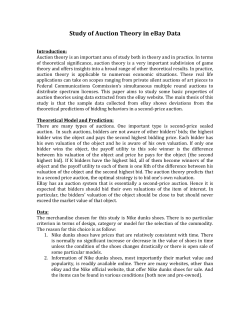 Study of Auction Theory in eBay Data