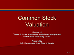 Common Stock Valuation - James Madison University