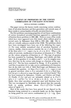 A SURVEY OF PROPERTIES OF THE CONVEX COMBINATION OF