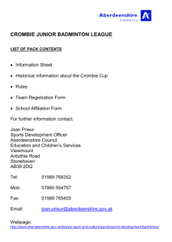 activ &ndash; 8 badminton crombie junior league