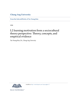 L2 learning motivation from a sociocultural theory