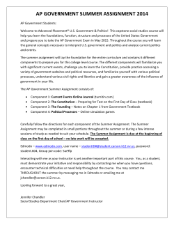 ap government summer assignment 2014