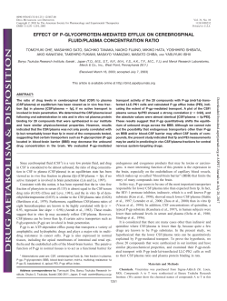 effect of p-glycoprotein-mediated efflux on cerebrospinal fluid