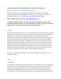 IT outsourcing and firm-level performance: A transaction cost