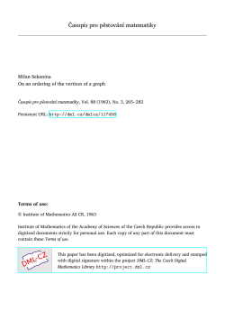 Časopis pro pěstov&aacute;n&iacute; matematiky - DML-CZ