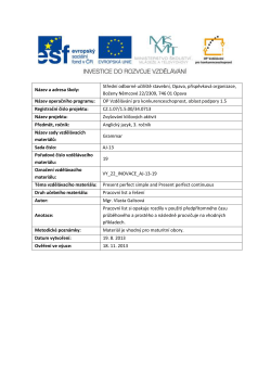 Review: Present Perfect Continuous