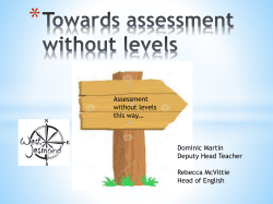 Towards assessment without levels