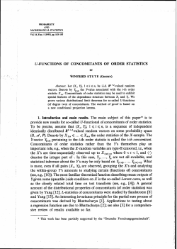 U-FUNCTIONS OF CONCOMITANTS OF ORDER STATISTICS 1