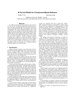 A Formal Model for Component-Based Software