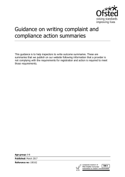 Guidance on writing complaint and compliance action