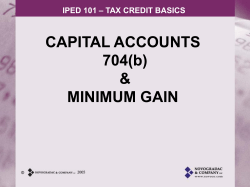 Capital Accounts 704(b) And Minimum Gain