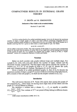 COMPACTNESS RESULTS IN EXTREMAL GRAPH THEORY