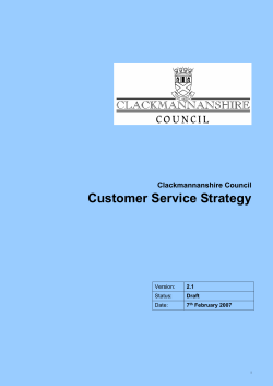Customer Service Strategy - Clackmannanshire Council