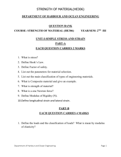 STRENGTH OF MATERIAL(HE306)