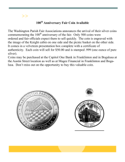 100 Anniversary Fair Coin Available The Washington Parish Fair