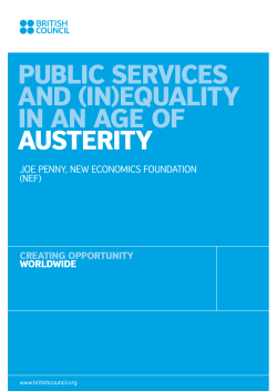 publiC serviCes and (in)equality in an age of austerity